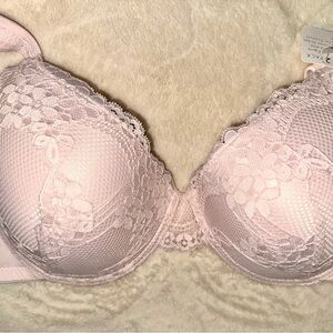 NWT Jessica Simpson Full Figure Elegant Lace Underwire Bra - Blush Pink. 40D